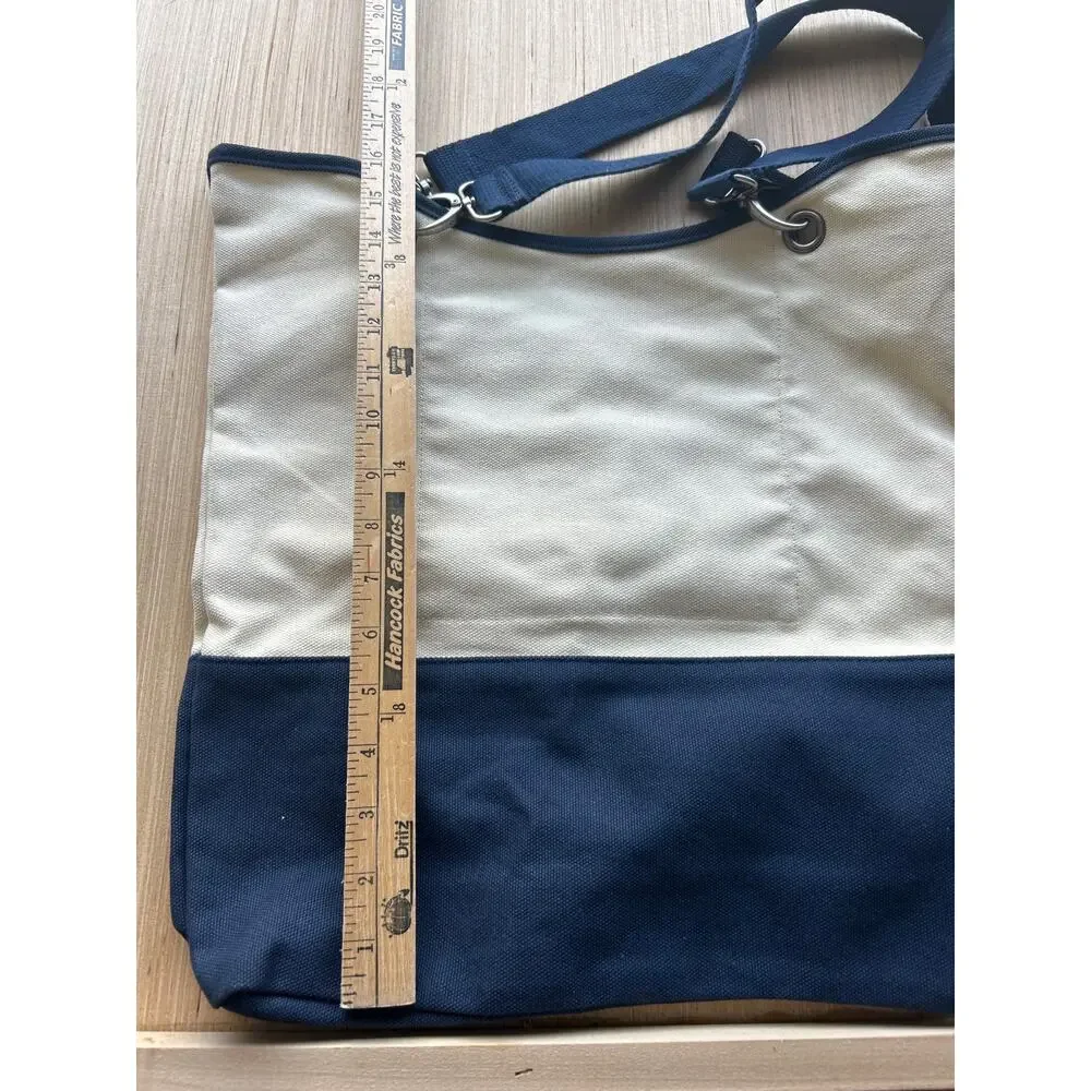 Canvas Crew by Thirty One Tote Bag Natural Navy